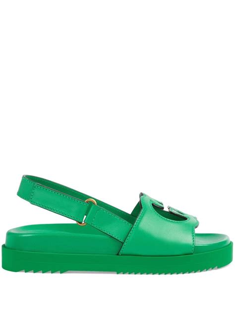 gucci green knot sandals|Gucci interlock sandals.